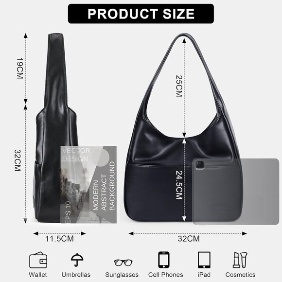 Tote Bag for Women - Vegan Leather Tote Bag Hobo Bags Shoulder Bag Valentines Da - Picture 2 of 6